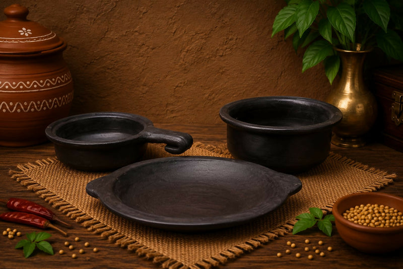 Product Title  Everyday Cookware Combo – Appam Kadai (10 Inch), Milk Pan (1 Litre) & Batter Bowl (1.5 Litre) | 100% Chemical Free & Gas Stove Safe