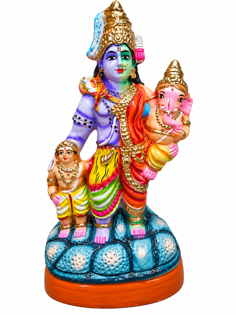 Terracotta Shiva Family Golu Dolls Set – 14 Inch | Handmade Lord Shiva & Family Golu Idol