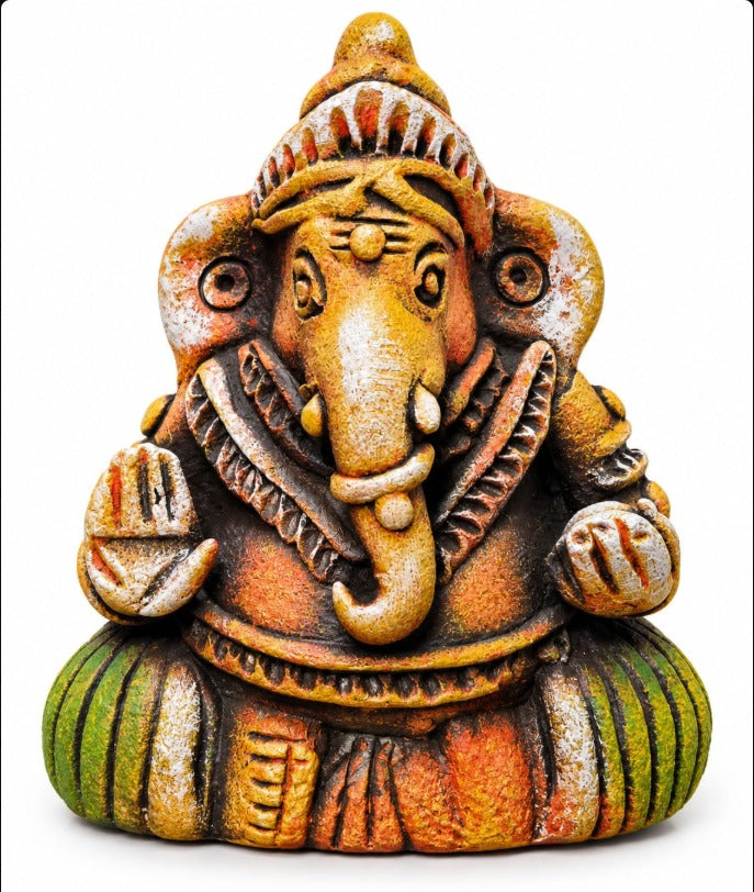 Handmade Multicolor Vinayagar Statue | Royal Ganesha Idol | Traditional Home Decor - 5 INCHES