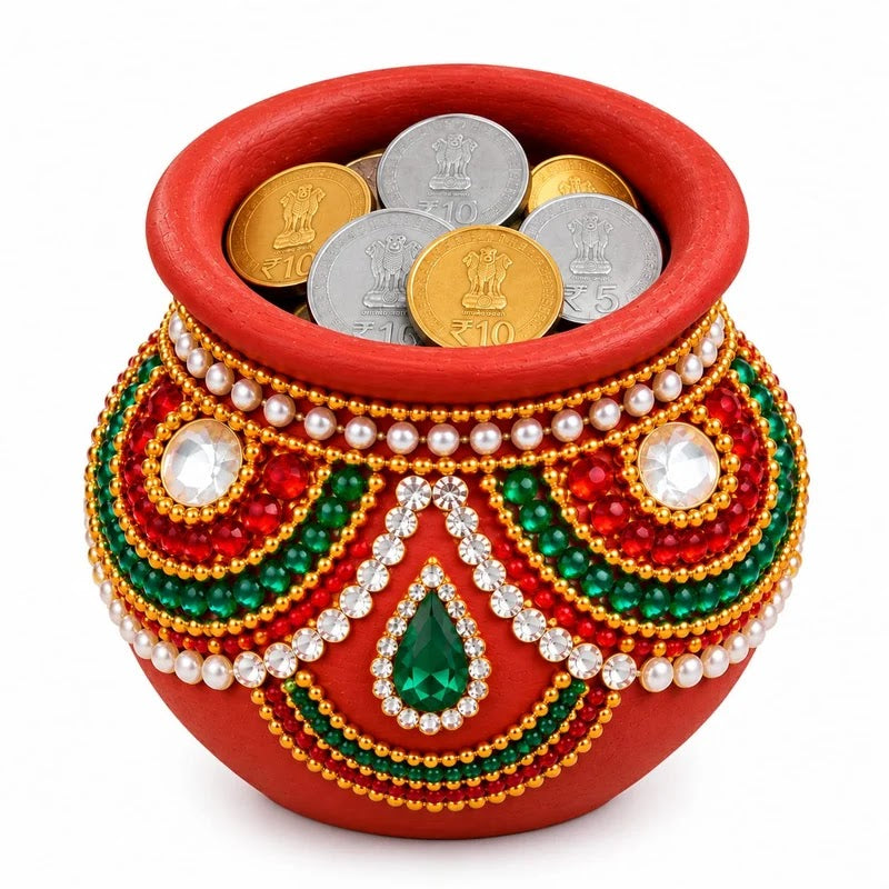 Traditional Decorative Navadhaniyam Terracotta Pot Set