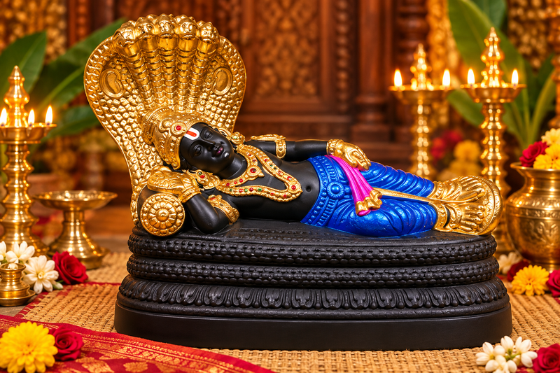 Terracotta Ranganathar Golu Doll – Handmade Lord Ranganathar Golu Idol - 6 inch